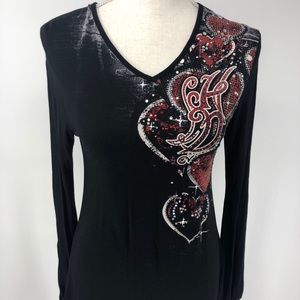 Harley Davidson Long Sleeve Petal Back Sparkle